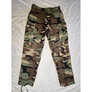 Military Mens Woodland Camo Pants Trousers Medium Regular 31x29 Adjustable Cargo